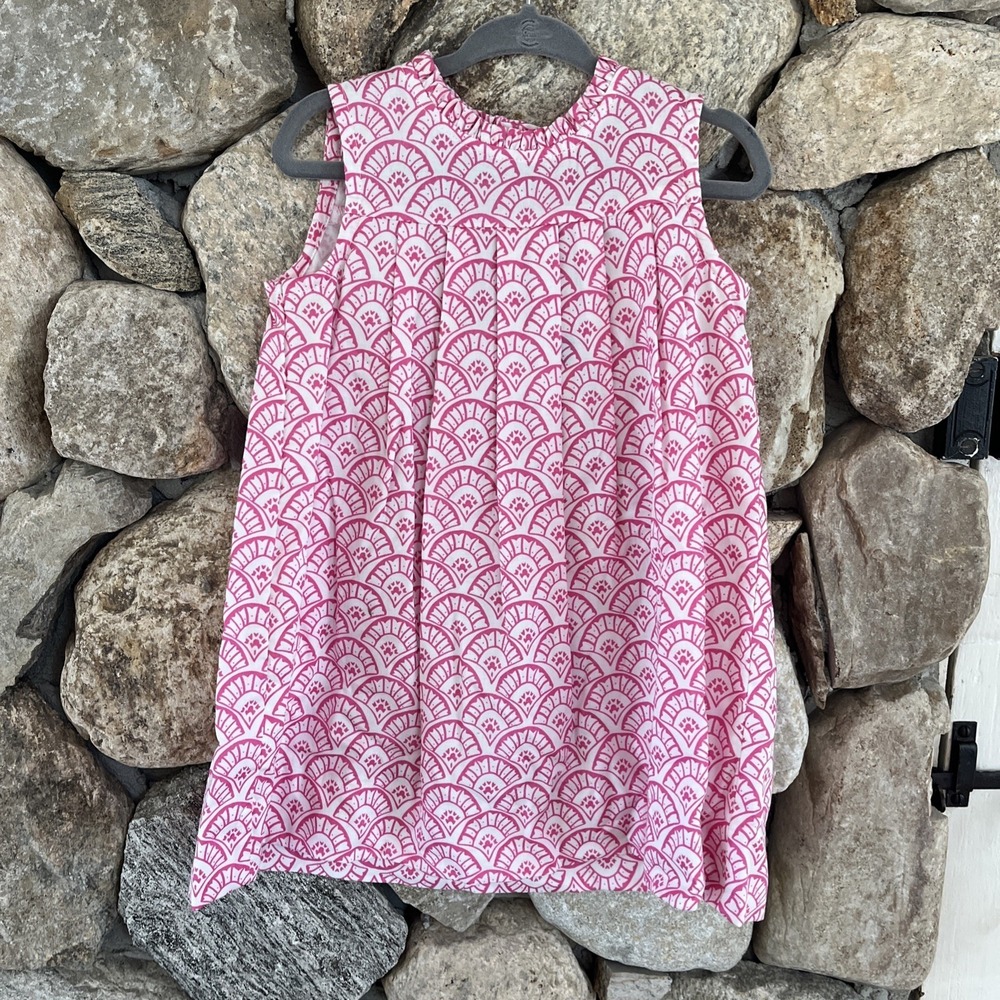 Busy Bees Smocks 18m Pink Fan Pattern Shift Dress Toddler + Bloomer Diaper Cover